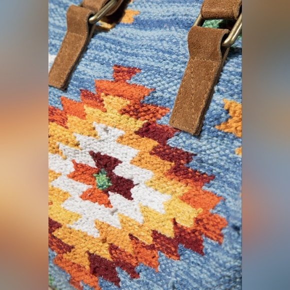 Handmade Boho Chic Satchel / Boston Bag - Navajo Aztec Inspired Design - Picture 8 of 14